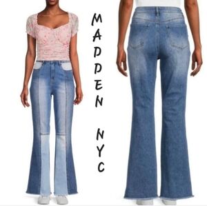 MADDEN NYC Chic Two-Tone Flare Jeans. Excellent Condition NWOT Size 7